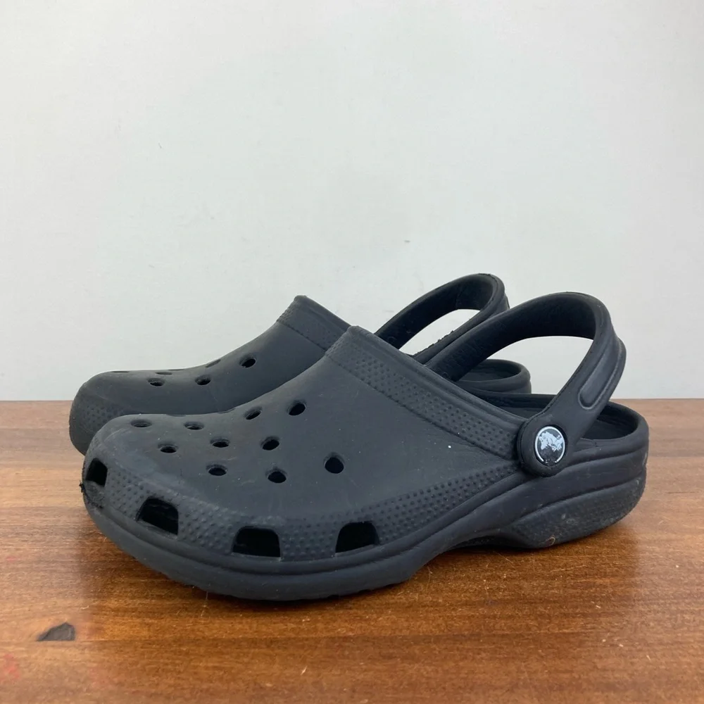 Crocs Classic Authentic Unisex Slides Clogs Black 5 Men And 7 Women’s Pre Owned - Picture 1 of 11